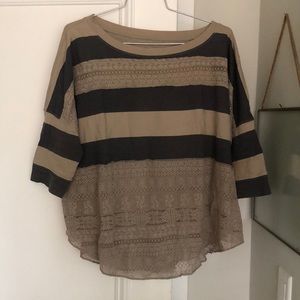 A Free People Lace Rugby Tee